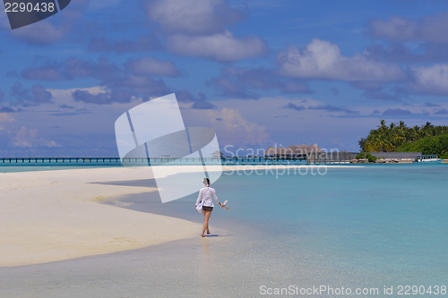 Image of happy woman enjoy  summer time