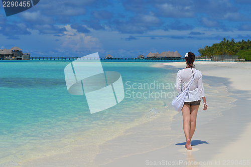 Image of happy woman enjoy  summer time