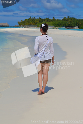 Image of happy woman enjoy  summer time