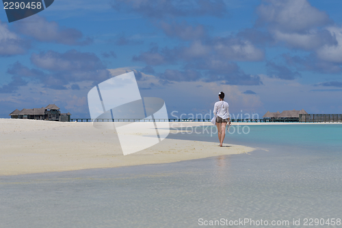 Image of happy woman enjoy  summer time