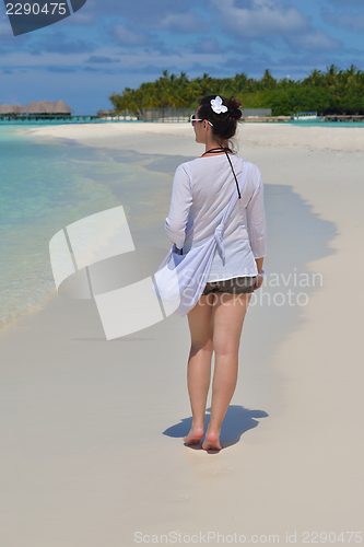Image of happy woman enjoy  summer time
