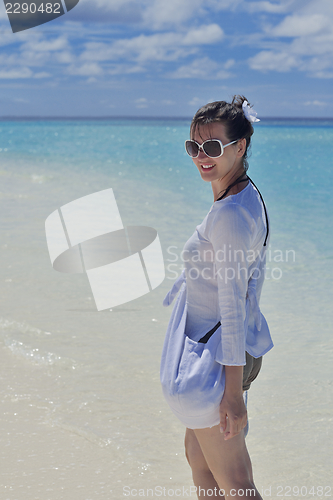 Image of happy woman enjoy  summer time