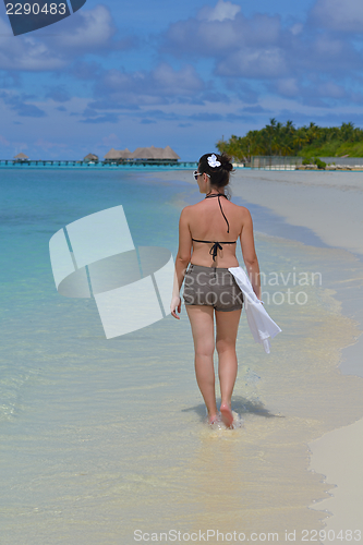 Image of happy woman enjoy  summer time