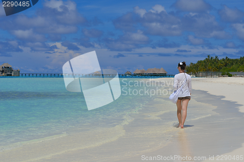 Image of happy woman enjoy  summer time