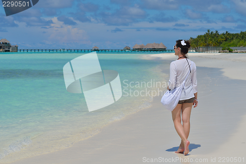 Image of happy woman enjoy  summer time