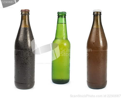Image of Set of Beer bottles isolated