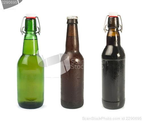 Image of Set of Beer bottles isolated