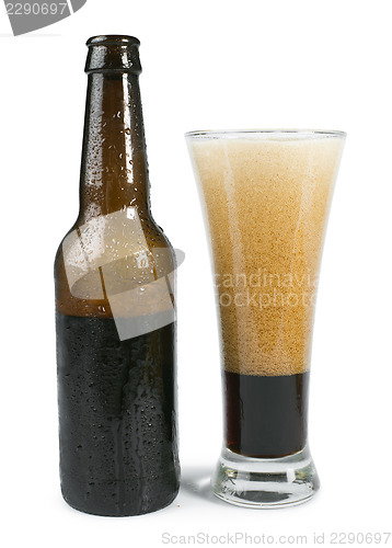Image of Bottle of beer and beer mug