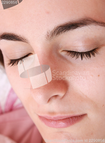 Image of Beautiful young woman sleeping.