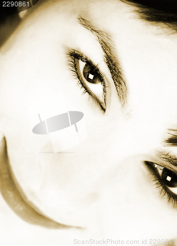 Image of Beautiful young woman face. 