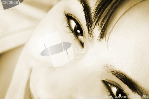 Image of Beautiful young woman face. 