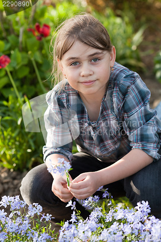 Image of Girl in garden