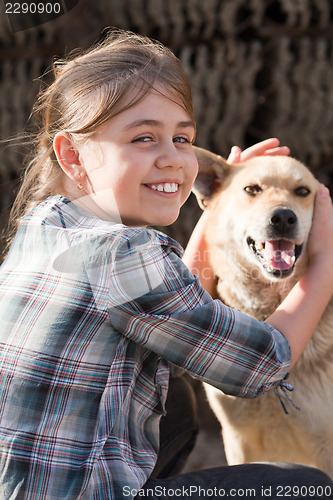 Image of Girl with dog