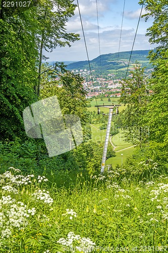 Image of Ski lift in summertime