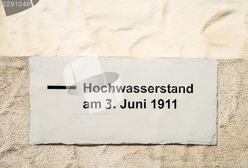 Image of highwater marker in Germany