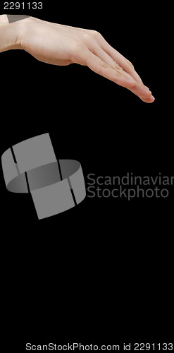 Image of White hand on black