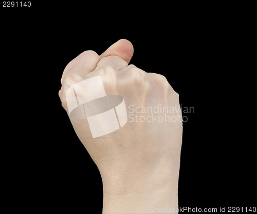 Image of White hand on black