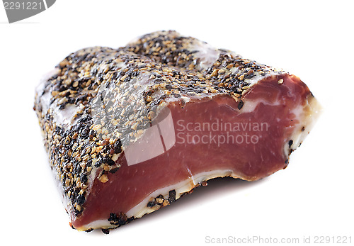 Image of raw ham and pepper