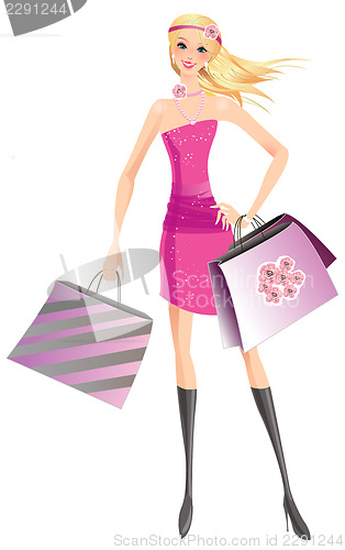 Image of Shopping girl