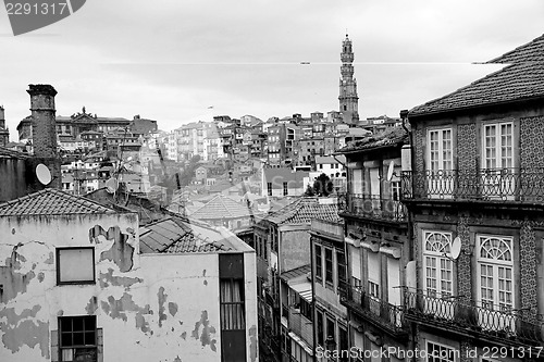 Image of Portugal. Porto city in black and white 
