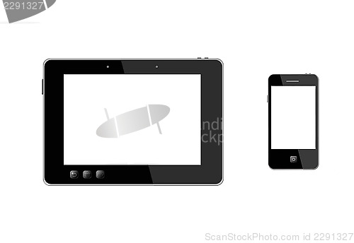 Image of illustration of tablet and modern mobile phone
