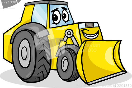 Image of bulldozer character cartoon illustration