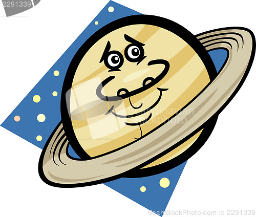 Image of funny saturn planet cartoon illustration