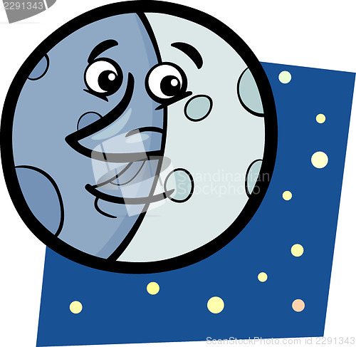 Image of funny moon cartoon illustration