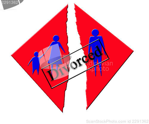 Image of Vector symbolizing divorce in family