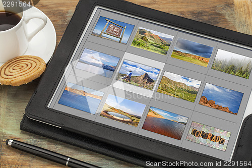 Image of Colorado  pictures on digital tablet