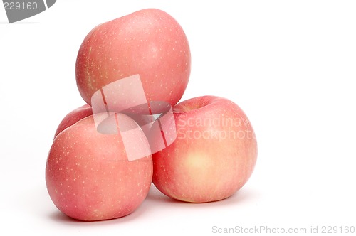 Image of four pink apples