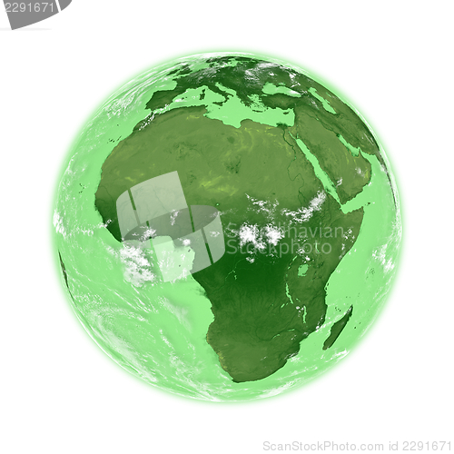 Image of Africa on green Earth