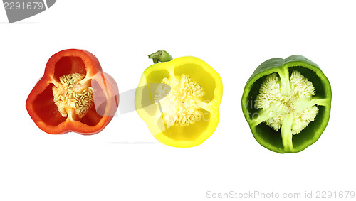 Image of Parts of colorful sweet bell pepper 