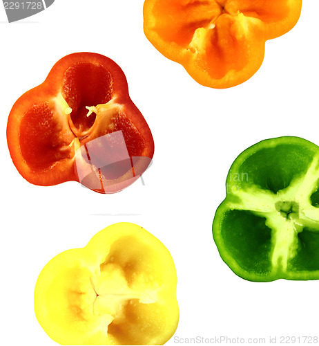 Image of Parts of colorful sweet bell pepper 