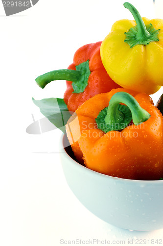 Image of Red, Orange and Yellow sweet pepper 