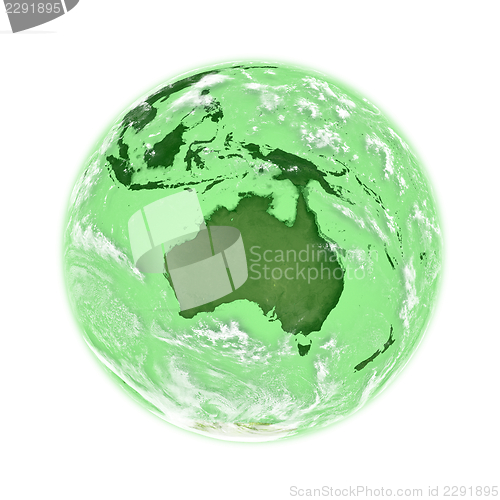 Image of Australia on green Earth