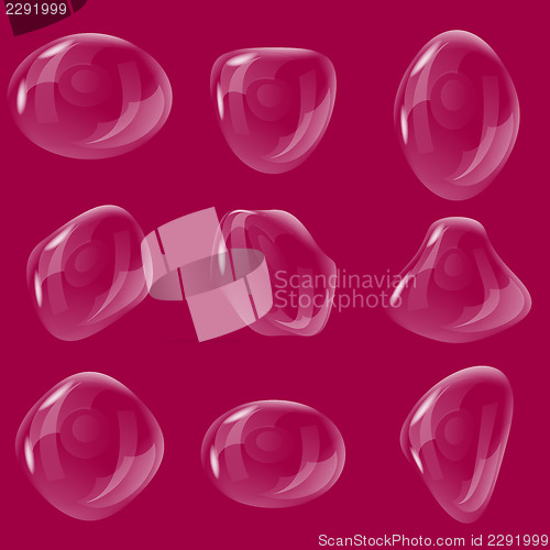 Image of Set of water drops. Vector illustration.