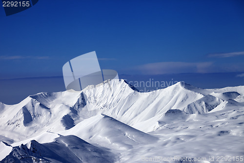 Image of Snow plateau and blue sky