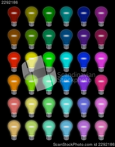 Image of Colored lightbulbs
