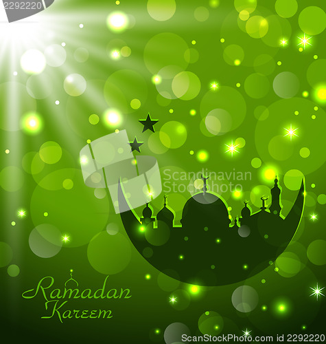 Image of Islamic glow card for Ramadan Kareem