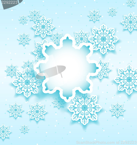 Image of Christmas bubble with set snowflakes