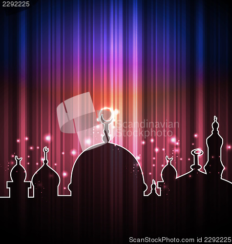 Image of Cute shine card with mosque