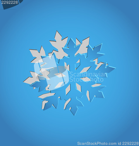 Image of Cut out Christmas snowflake, blue paper