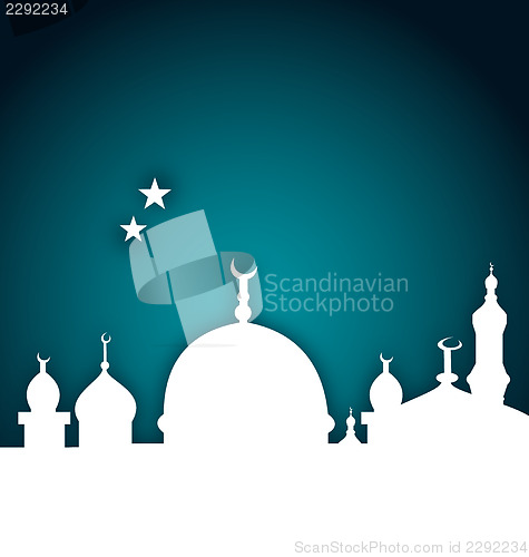 Image of elegant card with beautiful mosque