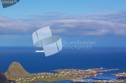 Image of Ocean liner on norwegian coast