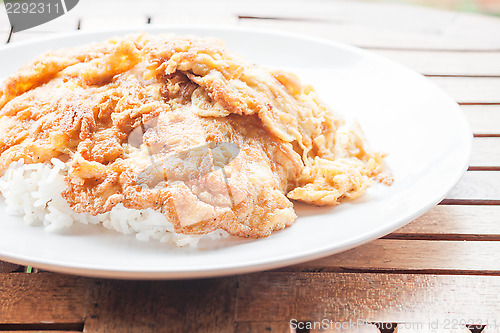 Image of Easy meal with eggs fried and rice 