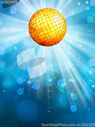 Image of Blue background with disco ball. EPS 10