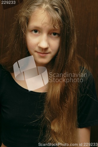 Image of Teenage girl with long hair