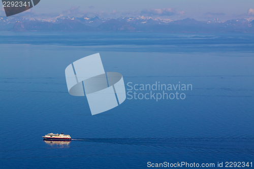 Image of Cruise ship by norwegian coast