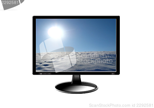 Image of black monitor with image